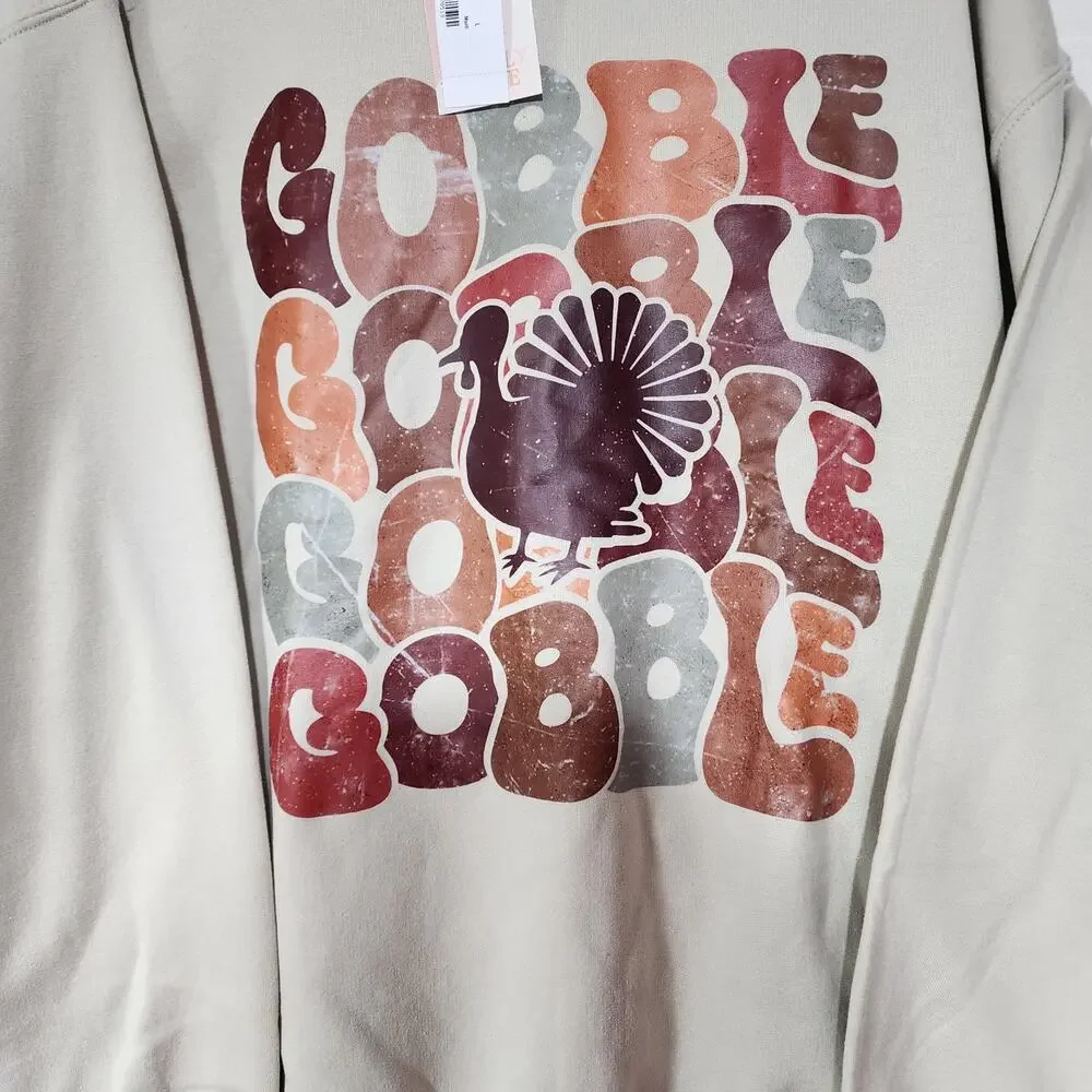 Thanksgiving sweatshirt ''Gobble '' by simply sage market men large